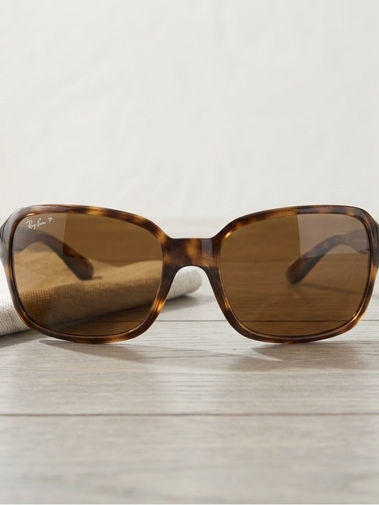 Ray-Ban Tortoiseshell Frame Sunglasses with Brown Polarized Lenses main image 5